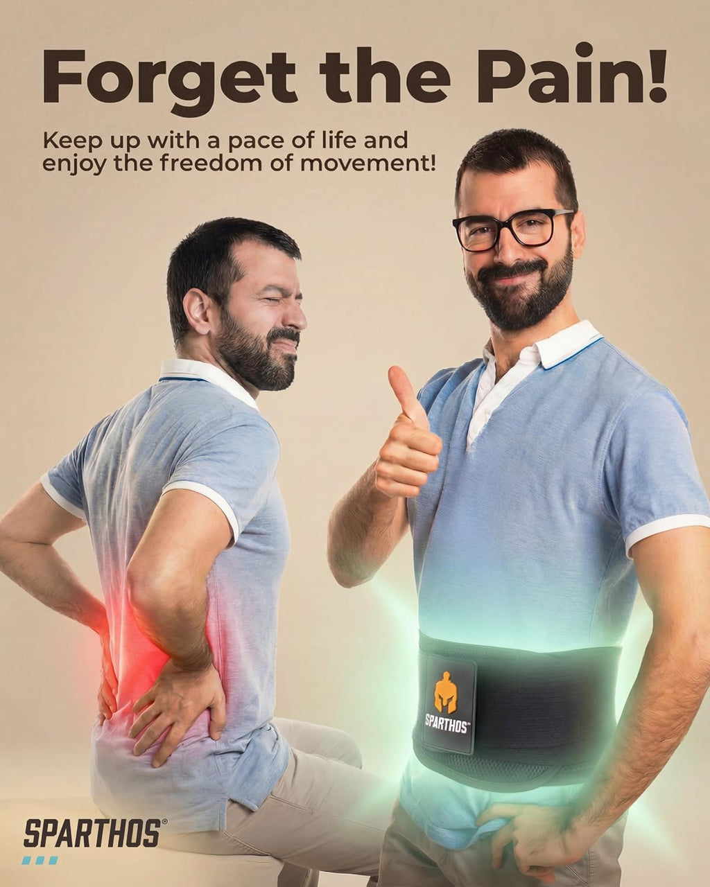 Sparthos back brace for lower back support
