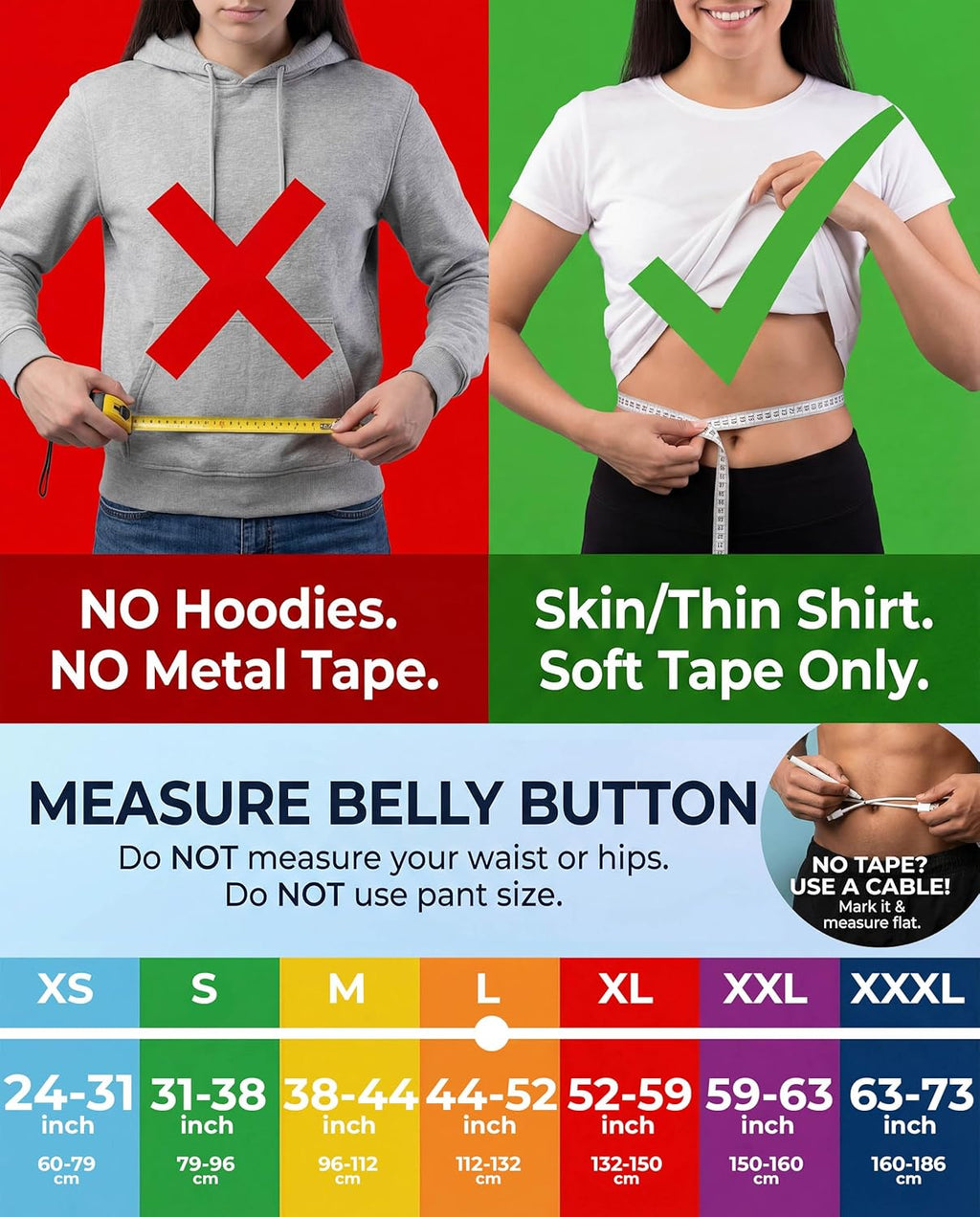 Sparthos back brace size chart by waist measurement