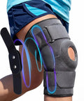 Sparthos hinged knee brace with open patella in gray