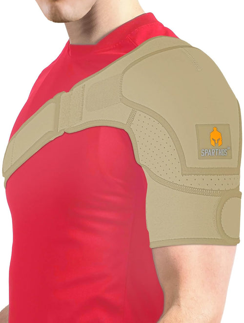 Sparthos rotator cuff shoulder brace in beige
