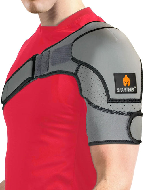 Sparthos rotator cuff shoulder brace in gray